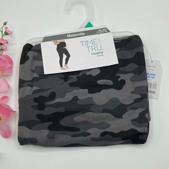 Women’s Maternity Gray Camo Print Leggings Size XL - Picture 1 of 8
